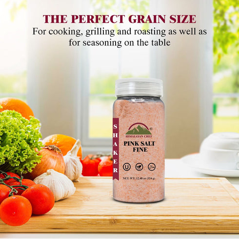Himalayan Chef Pink Salt Fine Shaker-12.50 oz | 6 Pack